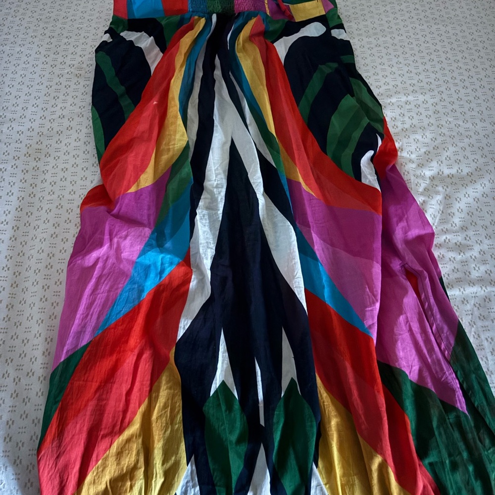 FARM Rio Macaw Tripe Multicolor Cascade Maxi Coverup (2023) - Picture 3 of 7